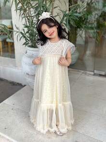 Dazy Kids Young Girl Solid Color Casual Daily Dress, Minimalist & Fashion,Back To School Clothes - Apricot - View 7