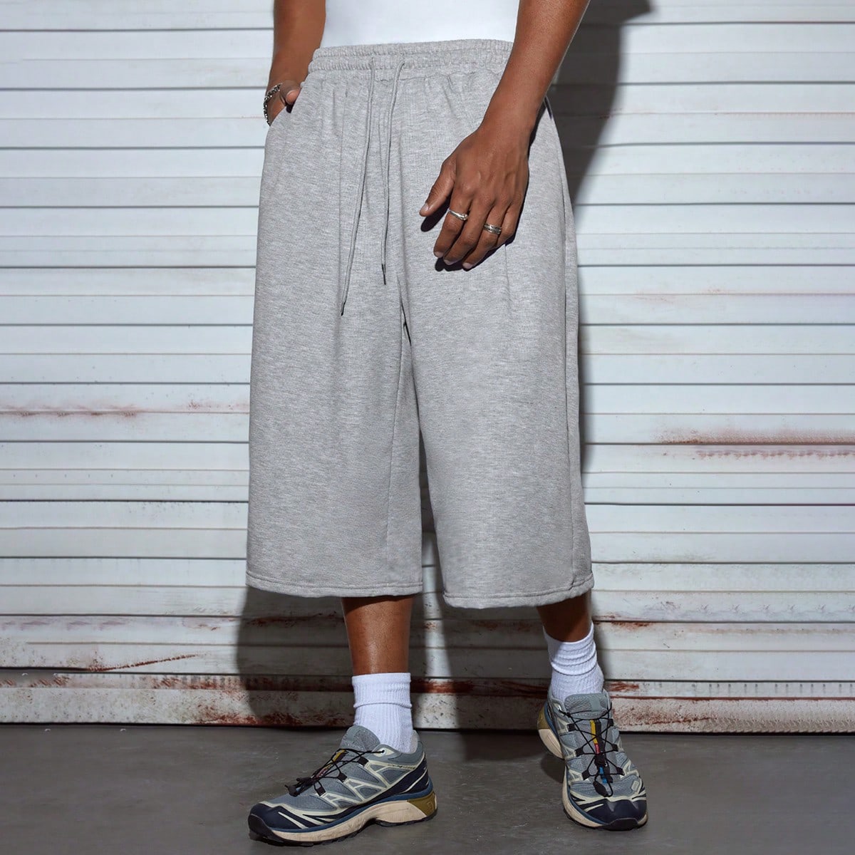 Pantalones cortos casuales de media longitud para hombres, estilo callejero para verano y primavera al estilo retro americano, tops de verano unisex,
