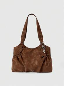 ROMWE Grunge Punk Women's Fashionable Retro Casual Tote Bag - Brown - View 1