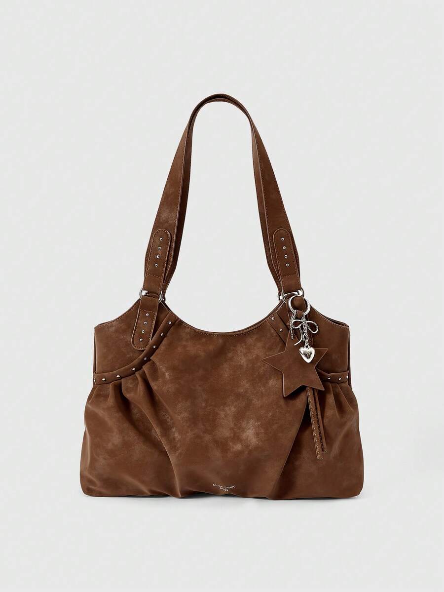 ROMWE Grunge Punk Women's Fashionable Retro Casual Tote Bag - Brown - View 1