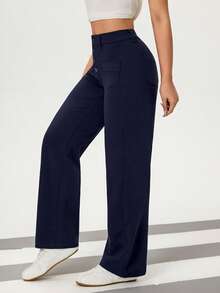 Flexra 女士常规款针织牛仔打底裤 - 深色水洗藍 - 查看 5