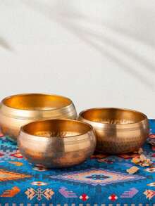 1pc Handcrafted Singing Bowl, Designed For Yoga, Meditation, And Healing, Perfect For Mindfulness Practice And Chakra Balancing. - Multicolor - View 4