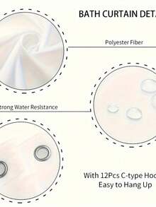 4Pcs Waterproof Bathroom Set, Toilet Shower Curtain, Waterproof Curtain, Partition Curtain, Hanging Curtain, High-End Bathroom Curtain, Waterproof, Moisture-Proof, Stain-Proof, Nordic Style Shower Curtain, Non-Slip Toilet Four-Piece Set - Multicolor - View 7