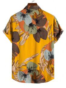 Manfinity RSRT Men's Summer Casual Vacation Plant Print Short Sleeve Shirt Men Tropical Print Shirt Hawaii Shirt Luau Shirt - Multicolor - View 2