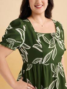 Momelise Đầm maxi dáng chữ A rộng rãi, tay ngắn, cổ vuông, in họa tiết, chất liệu vải dệt, thích hợp cho nữ, phù hợp mặc đi nghỉ mát, đi biển hoặc các dịp thường ngày, mang lại sự thoải mái và thanh lịch. Thích hợp cho mùa xuân và hè. - màu xanh lá - Xem 8
