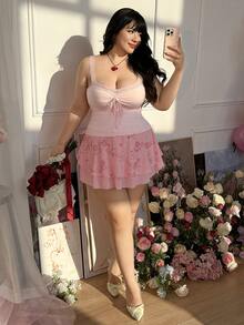 SHEIN EZwear 女士夏季无袖上衣，时尚，适合夏天 - 粉色 - 查看 8