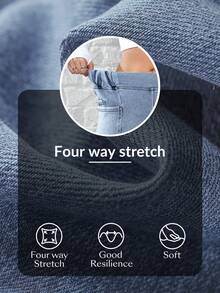 Flexra Women's Casual Loose Fit Pocket Denim Jeans