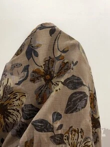 EMERY ROSE Plus Size Floral Print Notched Neck Flare Sleeve Casual Dress,Multicolor,Autumn,Boho,Vacation,Holiday Country Style Women Summer Spring Break Outfits - Multicolor - View 9