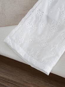 SHEIN 2pcs/Set Baby Girl Casual Cute Bow Sleeveless Top And Pants Set - White - View 5