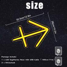 12星座系列LED霓虹灯亚克力招牌，室内广告招牌，派对装饰灯，商店和卧室氛围照明，适用于酒吧、节日、派对，营造节日气氛。 - 彩色 - 查看 8