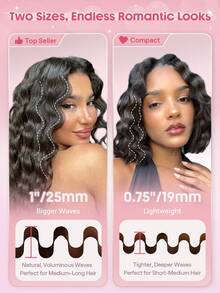 SHEGLAM HAIR Cupid's Charm Beach Babe Hair Waver,Pink Ionic Hair Curler-19mm EU Plug,Waver Curling Iron,2 Barrel Hair Crimper With Anti-Scald,50 Million Ions & 10 Min Quick Wave,Smart Timer & Adjustable Temps,Easy To Use Hair Tool For Women Graduation Birthday Gift Holiday Winter Pink Vibe Makeup Party Beach Travel Camping School Campus Festivals Rose Present Girl Charm Best Valentine's Day Women's Day Love Yourself - Baby Pink - View 5