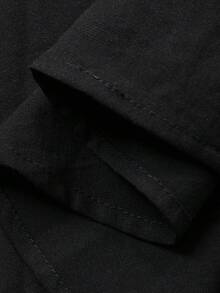 Livesso Black Spaghetti Strap Beach Vacation Mini Dress For Women Summer - Black - View 7