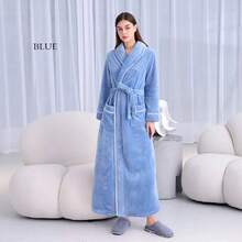 SHEIN 超柔软珊瑚绒浴袍 - 速干、不掉毛、透气 | 男女皆宜 | 时尚设计 - 彩色 - 查看 8