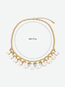 Opalesca 1 Mặt dây chuyền tua rua ngọc trai thời trang, đa năng cho nữ, phù hợp với nhiều trang phục, phong cách cổ điển, đính hạt, phụ kiện cưới/cô dâu, phong cách cổ tích/tiên nữ, ngọc trai, hoa, mùa thu/đông, dành cho mẹ/phụ nữ/bé gái/người mẹ, thanh lịch, cao cấp, quà tặng ngày Valentine. - Vàng - Xem 7