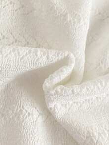 Vintaside Kids 少女夏季休闲度假纹理面料吊带背心和流苏边牛仔短裤套装 - 白色 - 查看 9