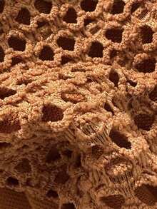 Swim Mod Women's Jacquard Fabric Spaghetti Strap Metal Decor Bikini Set, Spring/Summer - Brown - View 6