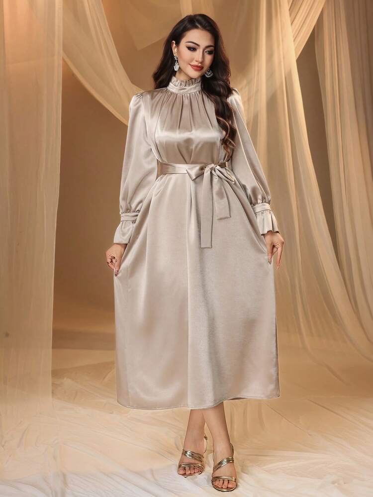 Spring/Summer Formal Dress, Elegant Satin Dress For Wedding, Party, Prom, Commute Sundress