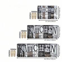 1 pieza Alfombra de cocina premium impresa/alfombra para estar de pie, absorbente, antideslizante, duradera y resistente a las manchas. Adecuada para entradas de baño, alfombras de cocina y comedor, decoración de alfombras para sala de estar y dormitorio - Gris Claro - Ver 2