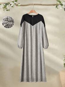 Rusticease Women's Round Neck Long Sleeve Striped Patchwork Dress Winter Dress  Winter Clothes Women's Winter Dress  Winter Clothesnew Year Dress Elegant Dresses For Women New Year Outfit  Casual Dresses For Women Casual Long Dresses Black Stitching Vertical Stripe Dress Dress Modest Striped Dress For Women Long Sleeve Long Dress Spring Outfit Women Spring Outfit Women Long Sleeve Summer  Going Out Dresses Cottagecore Dress