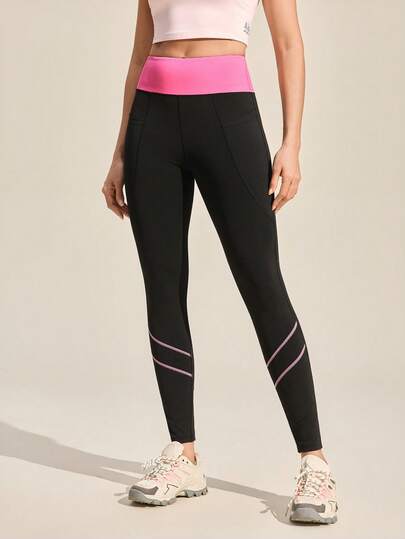 Exploreva 女士条纹高腰户外紧身裤