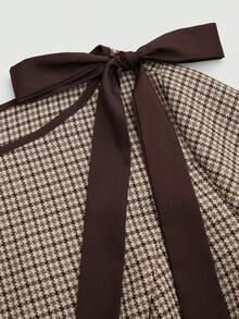 Sweetra Plus Size Women Casual Retro Plaid Long Sleeve Dress, Spring/Autumn