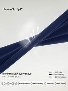 GLOWMODE 24英寸加大码FeatherFit™塑形提臀紧身裤，助您轻松提臀，吸汗速干，隐形提臀，侧边口袋，适合中等强度运动、跑步、训练、健身房及日常活动穿着。 - Dark Blue - 查看 5