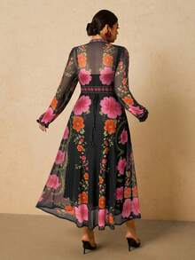 Travachic Plus Size Romantic Elegant Knit Dress - Multicolor - View 2