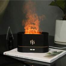 7 Colors Flame Air Aroma Diffuser Humidifier Without Essential Oil Aromatherapy Machine USB Powered Desktop Fire Mist Humidifier For Bedroom Living Room Decorative Aroma Ambient Light For Friend Birthday Holiday Gift - Color - View 2