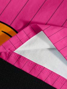 LOONEY TUNES X SHEIN Áo thun ngắn tay nữ họa tiết hoạt hình kẻ sọc, kiểu dáng thường ngày, thích hợp cho mùa hè. - trắng - Xem 6