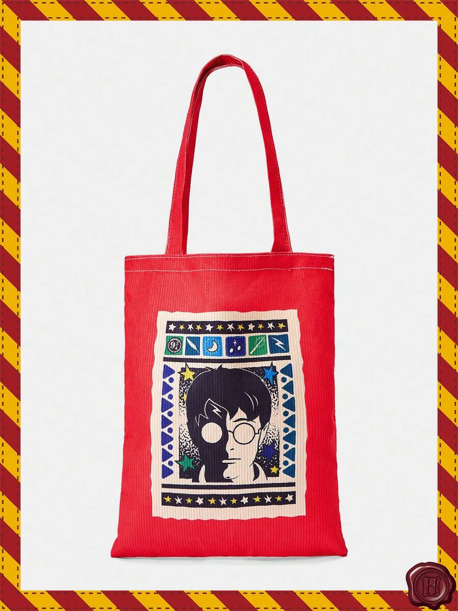 HARRY POTTER X SHEIN Túi xách nữ màu hồng tiện dụng với họa tiết hoa, bong bóng, mao lương dễ thương. - Đỏ - Xem 1