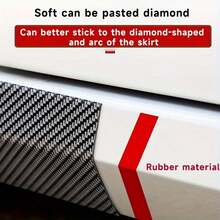 1 Car Side Skirt Protector, Carbon Fiber Texture, Self-Adhesive Bumper Strip, Threshold Protection Tape, Anti-Rust Repair And Scratch Repair, Car Exterior Decorative Sticker