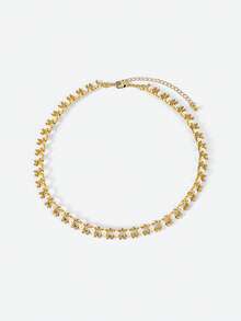 Opalesca Collar de perlas y diamantes, accesorios de boda/novia, estilo fairycore/hadas, perlas, flores, otoño/invierno, para mamá/mujer/niña/madre, elegante, premium, Día de San Valentín, regalo - Dorado - Ver 2