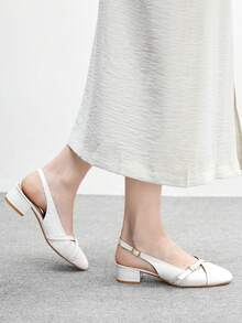 CUCCOO BIZCHIC Damen Schnallen Design Mode High Heels für den täglichen Gebrauch - Weiss - Übersicht 3