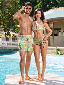 Manfinity VDAYZ Quần short đi biển nam mùa hè in họa tiết Paisley, cạp chun, có dây rút. - Nhiều màu - Xem 3