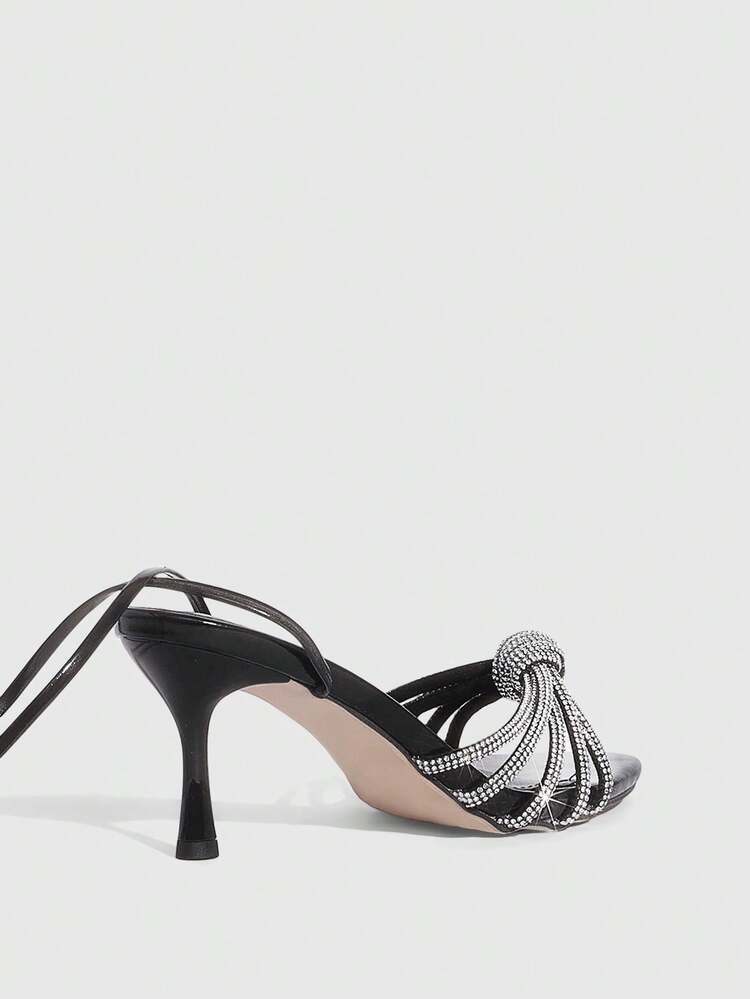 CUCCOO SZL Fashionable And Sexy High-Heeled Sandals For Ladies With Shiny Rhinestone Strap Design, High-Heeled Sandals For Banquets And Parties Spring Shoes