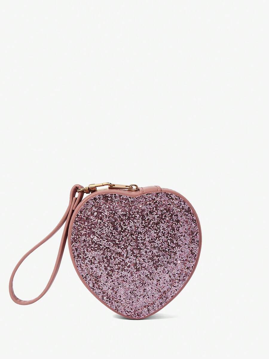 SHECARRY Fashionable Retro Heart Embroidery Handbag Box - Purple powder - View 1