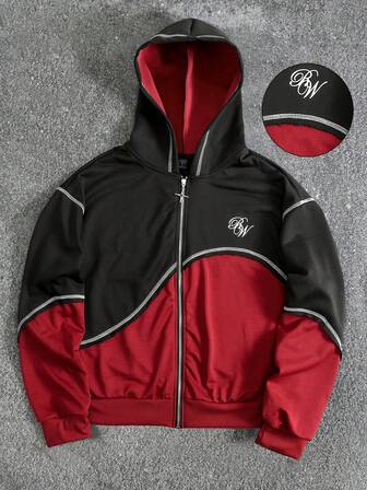 Sweat-shirt-shirt patchwork à couleurs contrastées pour hommes, style de rue rétro