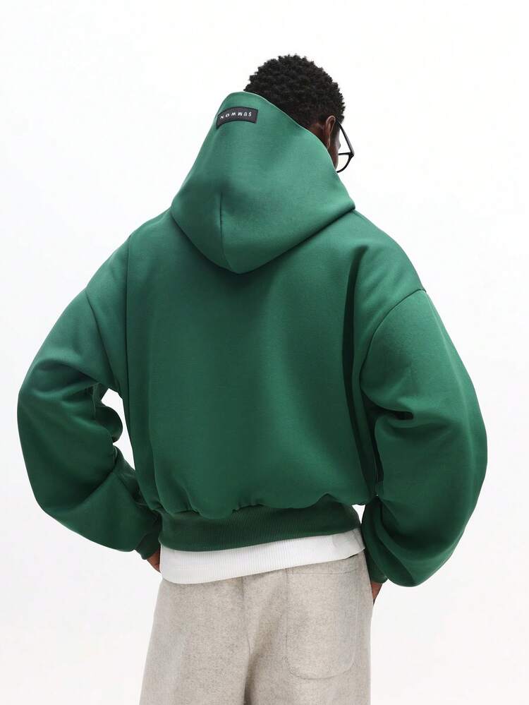 Drop Shoulder Loose Hoodie With Centre Pocket