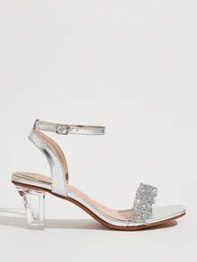 CUCCOO TILAWA Sandalias de tacón para mujer - Plateado - Ver 2