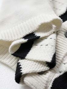 RONVEXI 男士条纹印花纽扣前开襟休闲短袖针织衫套头衫，男士针织衫，男士条纹针织开衫，短袖条纹针织开衫，男士针织衬衫，男士钩针衬衫，男士黑白衬衫，男士夏季上衣，男士度假装 - 黑與白 - 查看 8