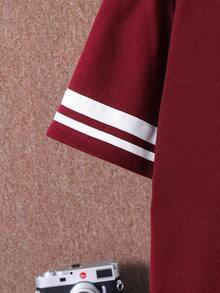 2件套青少年男童休闲简约字母印花圆领套头衫套装，适合夏季、运动、跑步、户外活动