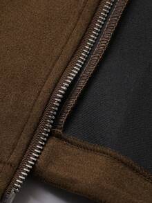 Livesso Women's Regular Suede Collar Casual Jacket, Autumn/Winter - Brown - View 8