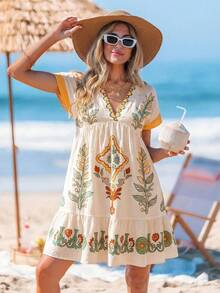 Sylviya 女士休闲印花度假连衣裙 - 彩色 - 查看 7