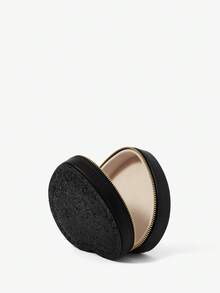 SHECARRY Fashionable Retro Heart Embroidery Handbag Box - Deep Black - View 6