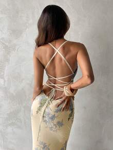 Aloruh 女士碎花修身连衣裙 - 彩色 - 查看 6