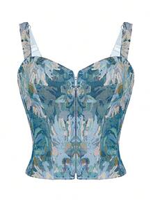 Myrelith 1pc Blue Seaside Style Shapewear For Women - Multicolor - View 3