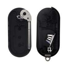 3 Botones Carcasa de Repuesto Plegable para Control Remoto de Llave de Coche Apta para Fiat 500/Punto, Llave Remota de Entrada sin Llave Resistente al Desgaste - 3 llaves - Ver 3