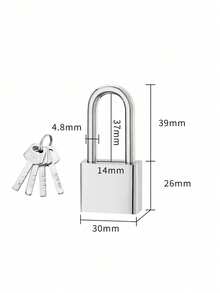 Heavy-Duty Metal Padlock - 4 Keys, Rustproof & Waterproof For Gates, Warehouses & Outdoor Use (Secure Durable Lock) - Silver - View 11