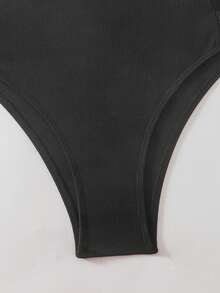 Swim Chiccia Quần bikini nữ dáng suông, cạp cao, họa tiết vỏ sò, kiểu dáng thanh lịch, thích hợp cho kỳ nghỉ biển. - màu đen - Xem 5