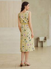 MOTF VESTIDO CAMISETA CON ESTAMPADO FLORAL - Amarillo - Ver 2